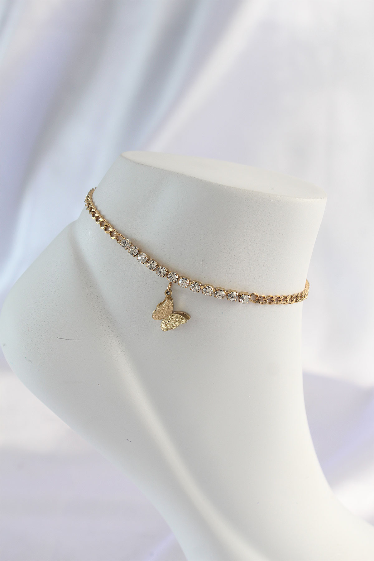 Erb%20316L%20Çelik%20Gold%20Renk%20Zirkon%20Taşlı%20Kelebek%20Tasarımlı%20Halhal
