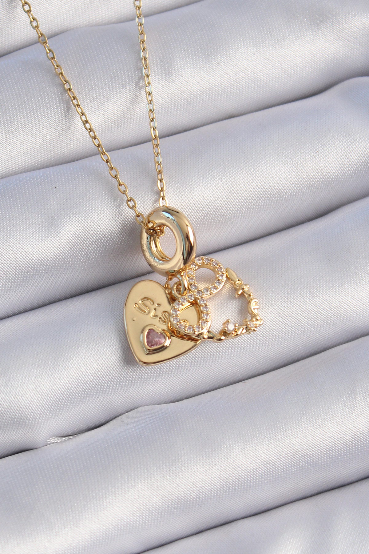 Erb%20316L%20Çelik%20Gold%20Renk%20Zirkon%20Taşlı%20Sonsuzluk%20Kalp%20Figür%20Charm%20Model%20Kadın%20Kolye