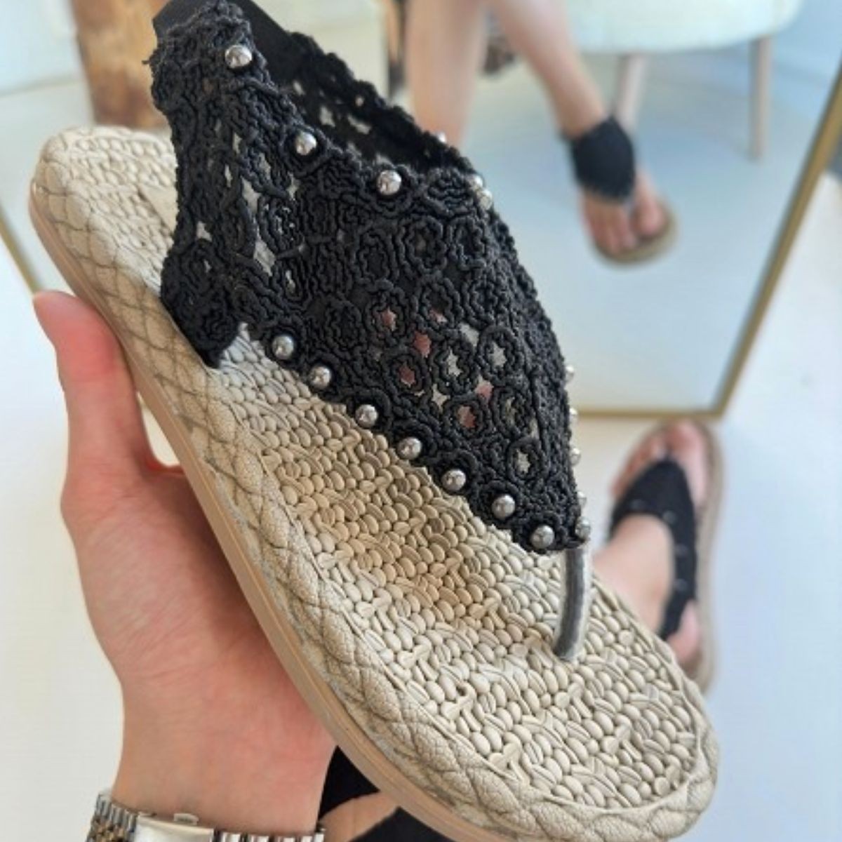 Mayya%20Siyah%20Örgülü%20Sandalet