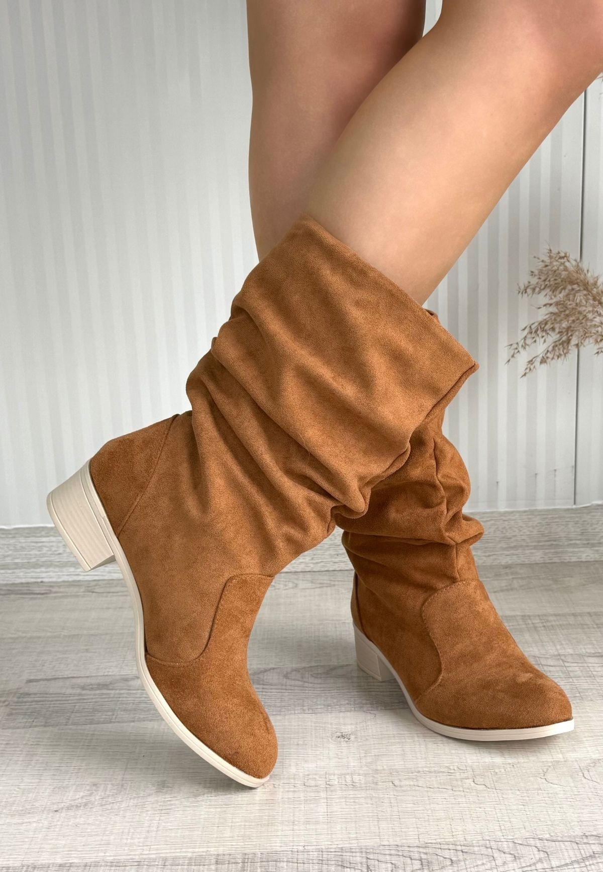 Jolin%20Taba%20Süet%20Topuklu%20Çizme