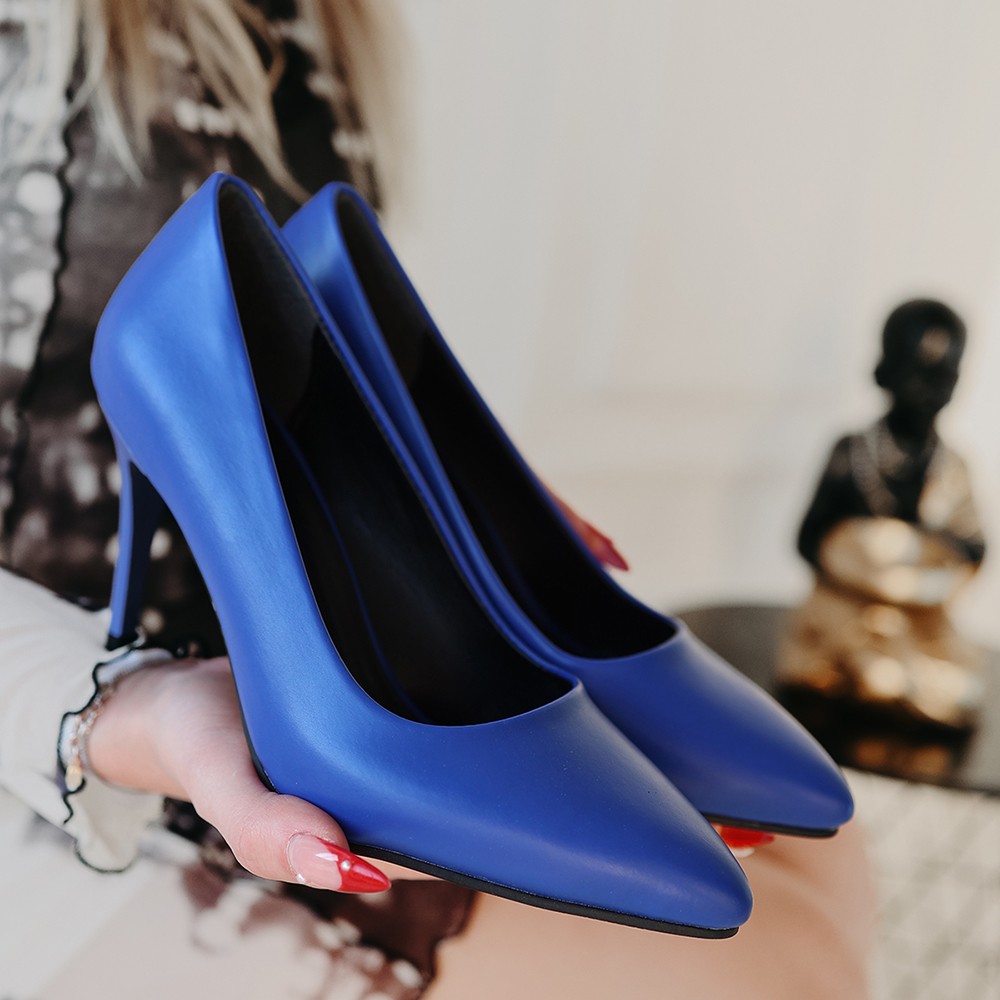 Jilya%20Mavi%20Cilt%20Stiletto%20Ayakkabı