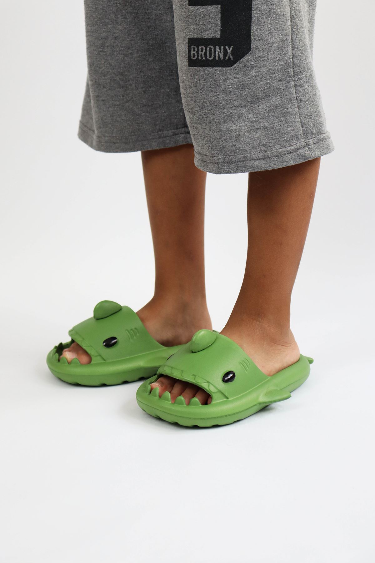 WG500 Köpekbalığı Haki Unisex Tam Ortopedik Terlik Shark Slides