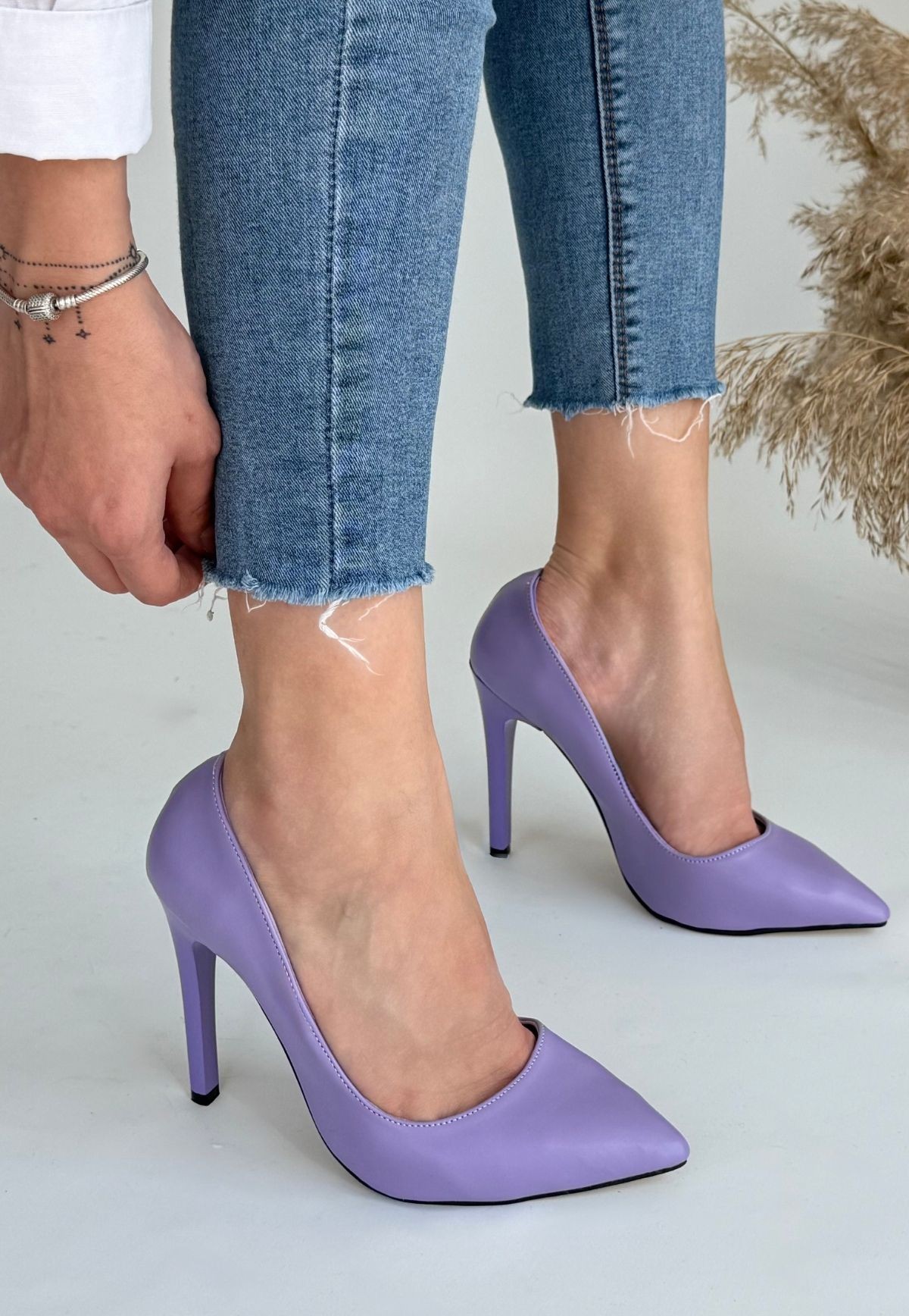 Hillar%20Lila%20Cilt%20Stiletto%20Ayakkabı
