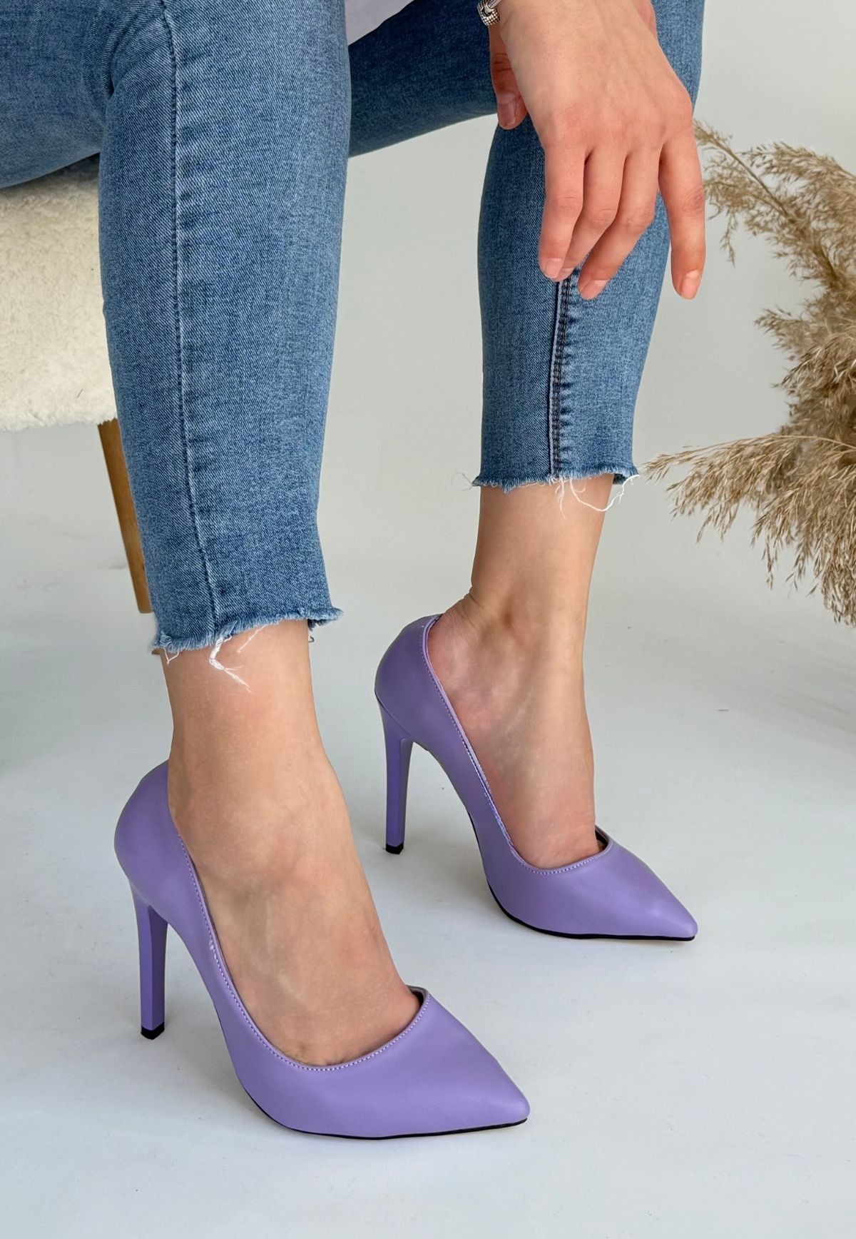 Hillar%20Lila%20Cilt%20Stiletto%20Ayakkabı