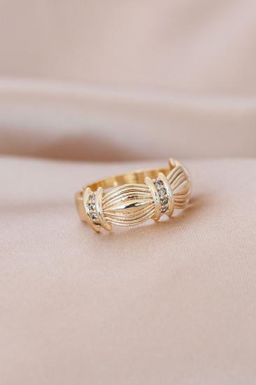 Erb Gold Metal Zirkon Taşlı Ayarlanabilir Yüzük