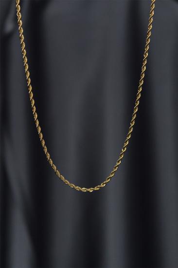 Erb Çelik Gold Renk İnce Burgu Model Kolye