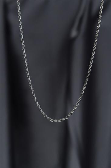 Erb Çelik Silver Renk İnce Burgu Model Kolye