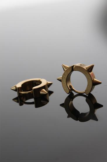 Erb Çelik Gold Renk Çivi Model Çift Küpe