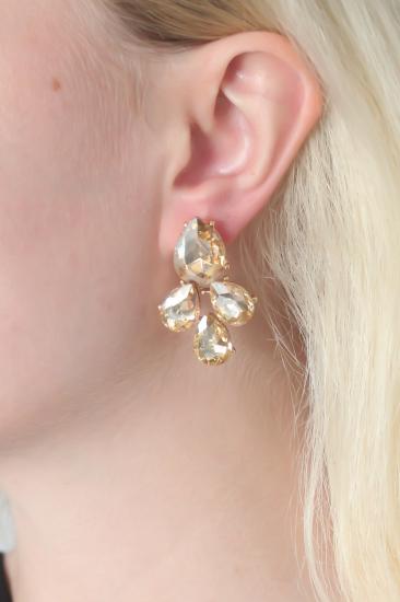 Erb Gold Renk Kristal Taşlı Kadın Küpe