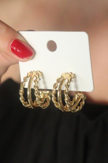 Erb Gold Renk Yarım Halka Model Kadın Küpe
