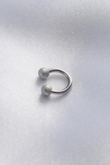 Erb 316L Cerrahi Çelik Simli Minimal Toplu Gümüş Renk Halka Piercing