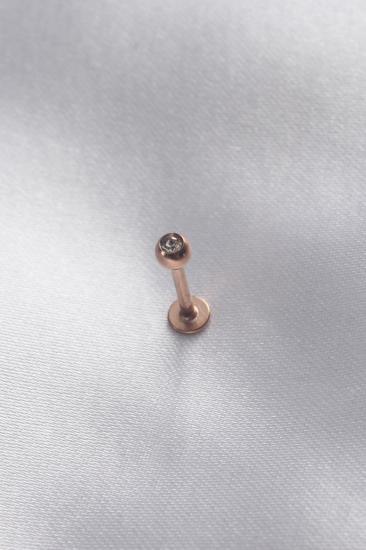 Erb 316L Cerrahi Çelik 8 Mm Rose Renk Dudak Piercing