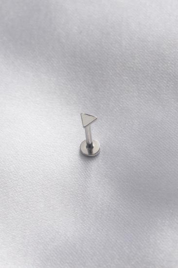 Erb 316L Cerrahi Çelik 8 Mm Gümüş Renk Üçgen Dudak Piercing
