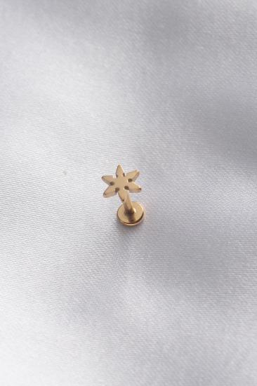 Erb 316L Cerrahi Çelik Gold Renk Yıldız Tragus Piercing
