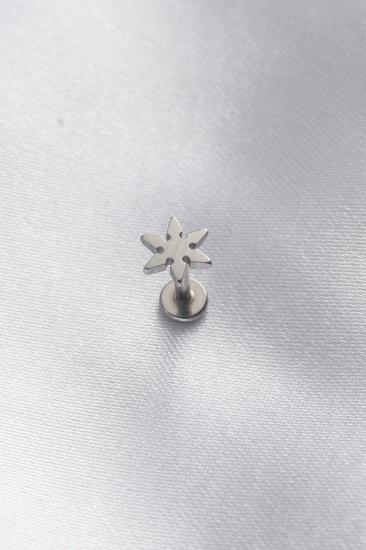 Erb 316L Cerrahi Çelik Gümüş Renk Yıldız Tragus Piercing