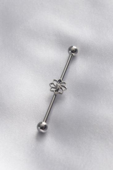 Erb 316L Cerrahi Çelik Gümüş Renk Lotus Köprü Piercing