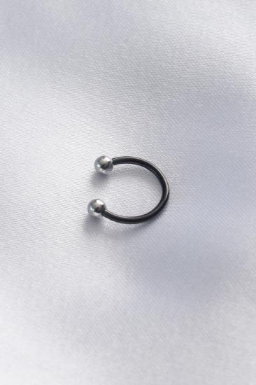Erb 316L Cerrahi Çelik Siyah Renk Halka Gümüş Minimal Toplu Halka Kadın Piercing