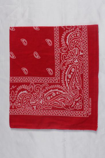 Erb Kırmızı Renk Beyaz Şal Desenli Kare Bandana
