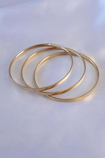Erb 316L Çelik Gold Renk Ajda Model 3\\'lü 65 Mm Kadın Bilezik