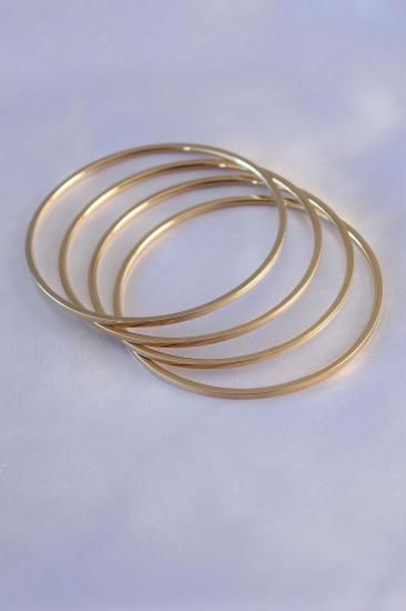 Erb 316L Çelik Gold Renk 4\\'lü Ajda Model 60 Mm Çap Kadın Bilezik