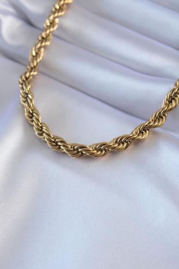 Erb 316L Çelik Gold Renk Burgu Model 45 Cm Kadın Kolye
