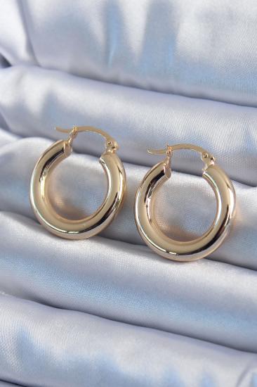 Erb Gold Renk Halka Model Pirinç Kadın Küpe