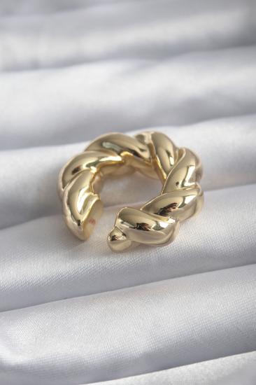 Erb Pirinç Gold Renk Sarmal Model Earcuff Model Kadın Küpe
