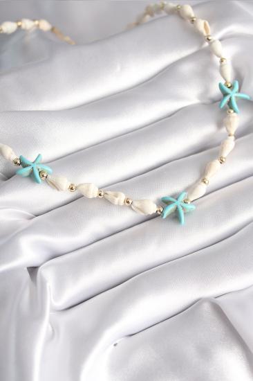 Erb Beyaz Deniz Kabuğu Model Deniz Yıldızı Figür Kadın Kolye