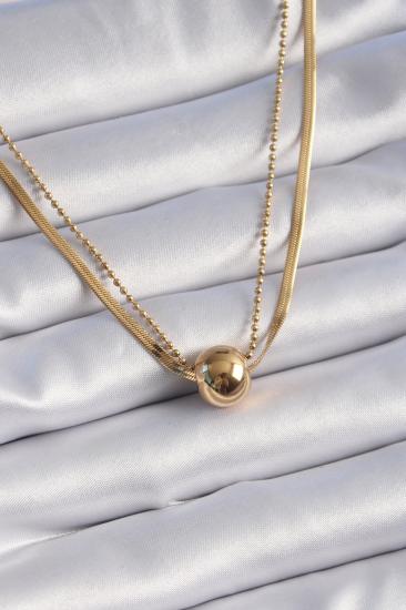 Erb 316L Çelik Gold 2\\'li İtalyan Zincir Model Top Model Kadın Kolye
