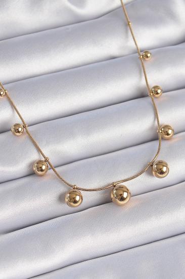 Erb 316L Çelik Gold Renk Top Model Kadın Kolye