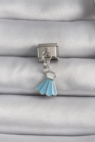 Erb 316L Çelik Gümüş Renk Mavi Renk Sallantı Elbise Model Nomination Charm