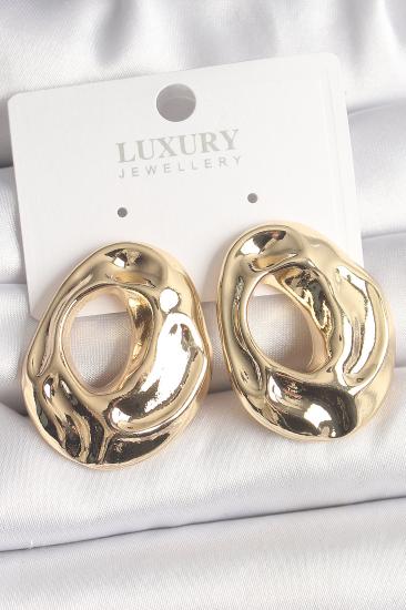 Erb Pirinç Gold Renk Kemik Halka Model Kadın Küpe