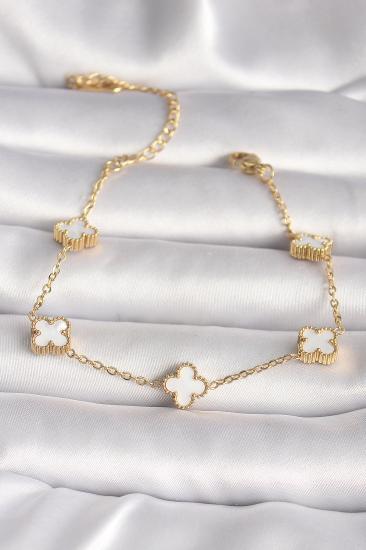 Erb 316L Çelik Gold Renk Baby Boy Yonca Model Kadın Bileklik