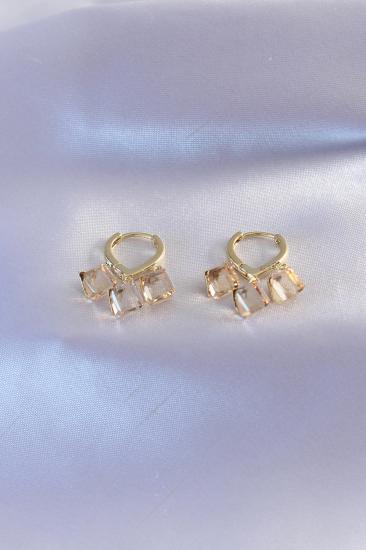 Erb Gold Renk Kristal Taşlı Kadın Küpe