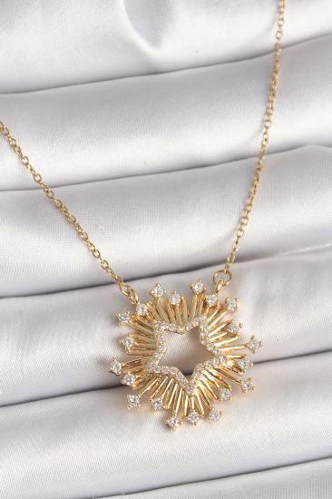 Erb 316L Çelik Gold Renk Zirkon Taşlı Yıldız Model Kadın Kolye
