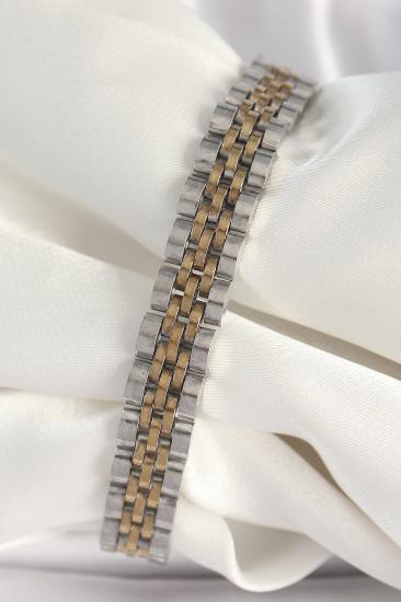 Erb 316L Çelik Gold Gümüş Renk Zincir Model Erkek Bileklik