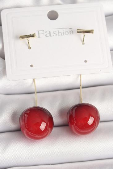 Erb Pirinç Gold Renk Çivi Kiraz Model Kadın Küpe