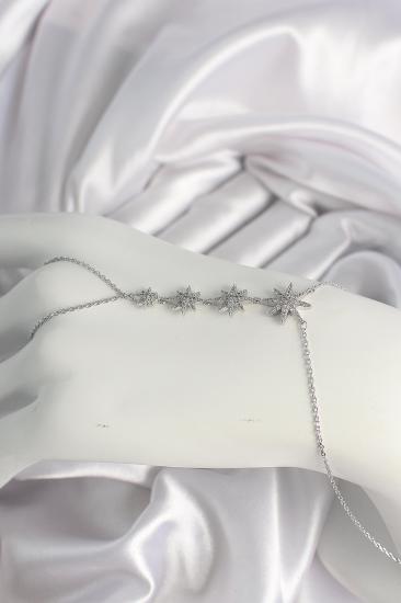 Erb Pirinç Gümüş Renk Zirkon Taşlı Kutup Yıldızı Model Kadın Şahmeran