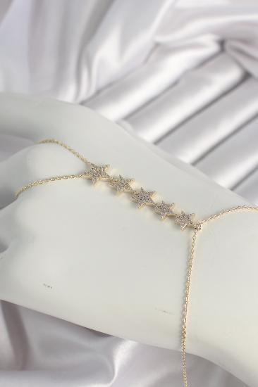 Erb Pirinç Gold Renk Zirkon Taşlı Yıldız Model Kadın Şahmeran