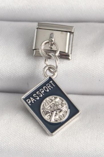 Erb 316L Çelik Gümüş Renk Passport Model Nomination Charm