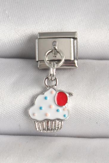 Erb 316L Çelik Gümüş Renk Beyaz Kupkek Model Nomination Charm