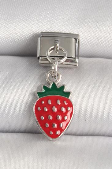 Erb 316L Çelik Gümüş Renk Çilek Model Nomination Charm