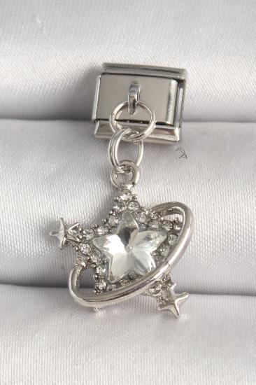 Erb 316L Çelik Gümüş Renk Zirkon Taşlı Yıldız Model Nomination Charm