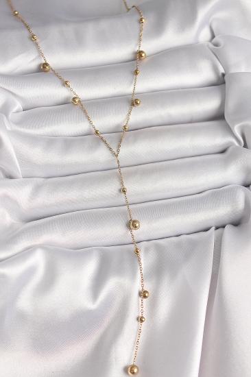 Erb 316L Çelik Gold Renk Topçuklu Model Kadın Y Kolye