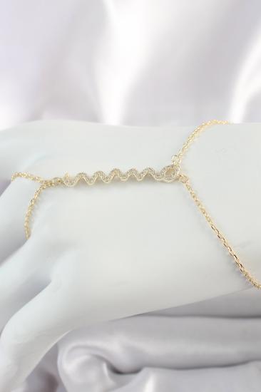 Erb Pirinç Gold Renk Zirkon Taşlı Yılan Model Kadın Şahmeran