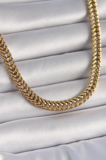 Erb 316L Çelik Gold Renk Balık Sırtı Model Kadın Kolye