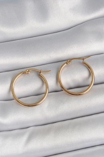 Erb 316 Çelik Gold Renk 22mm Kadın Halka Model Kadın Küpe