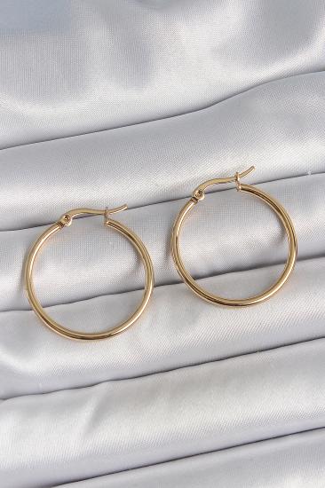 Erb 316 Çelik Gold Renk 27 Mm Halka Model Kadın Küpe