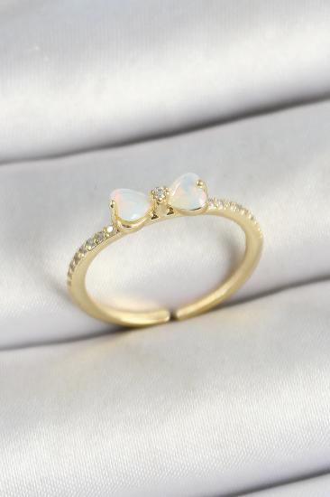 Erb Pirinç Fiyonk Figürlü Zirkon Taşlı Gold Renk Ayarlanabilir Kadın Yüzük