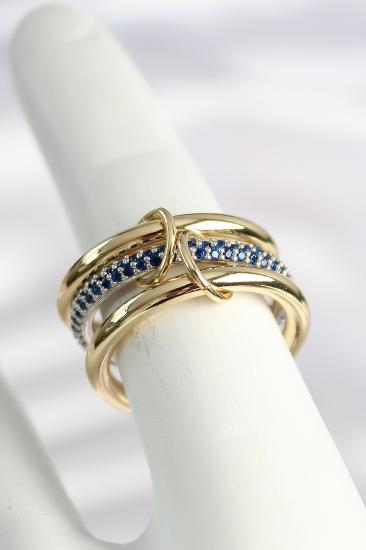 Erb Pirinç Gold Renk Zirkon Taşlı 3\\'Lü Kadın Yüzük